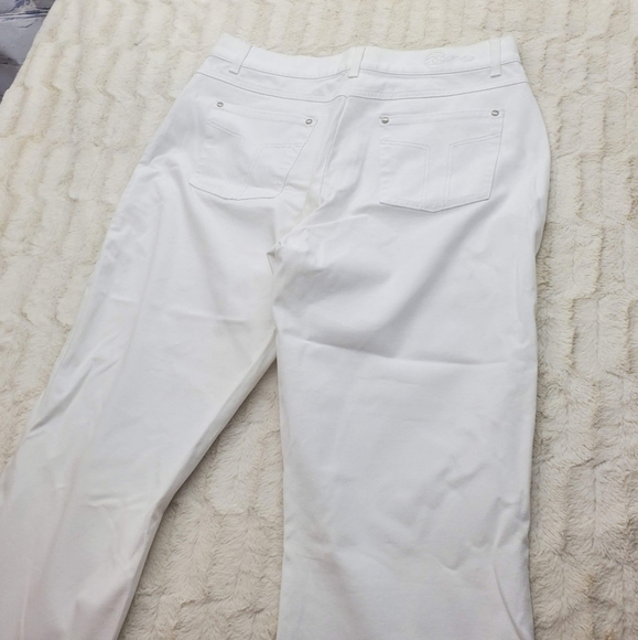 Gollehaug Women's Jeans  Wide Leg White Stretch White Cotton Size 44 32x26 - Picture 5 of 10